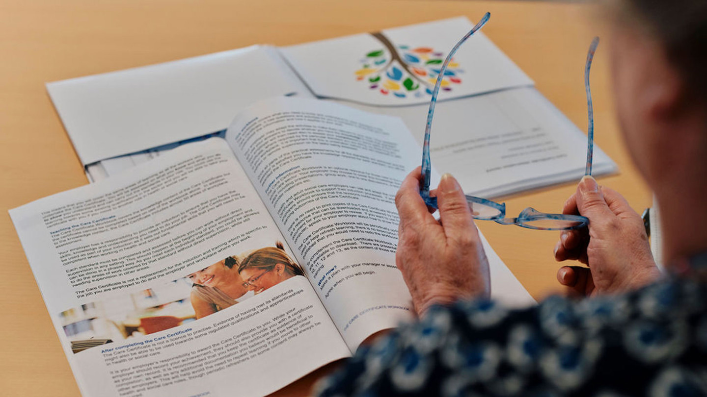 Image of close up notebook of student in training session