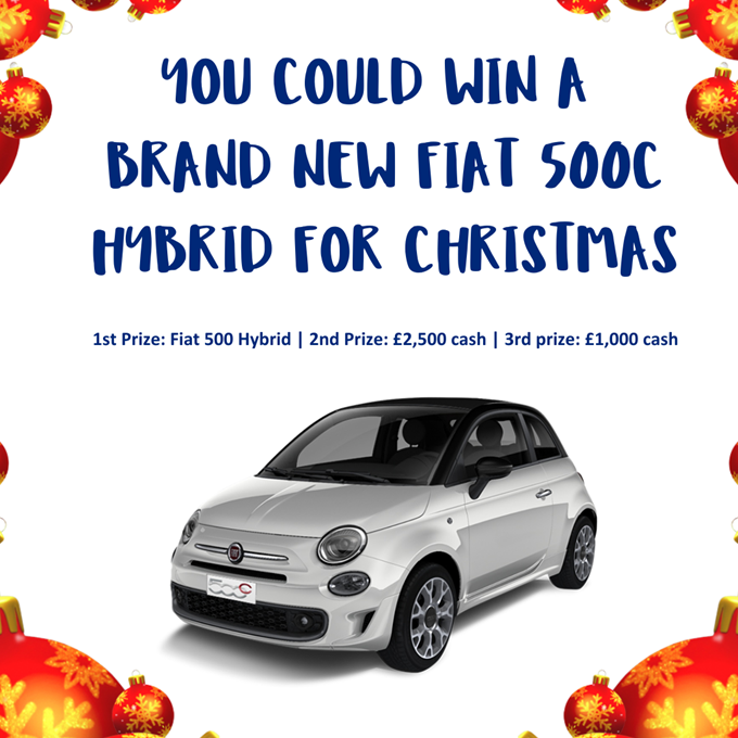 Image of car raffle with text