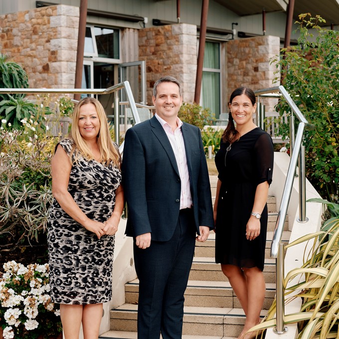 Image of Loraine Fulton Volunteer Manager at Hospice, Francis Malaspina, a Partner at EY in Jersey and Rachel Smith, Director of Finance at Hospice