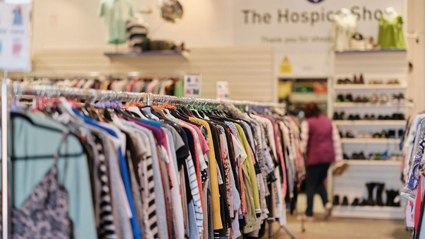 Image of clothes in st ouens fundraising store