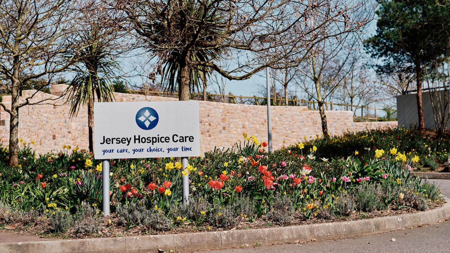 Image of Jersey Hospice Care entrance with sign 